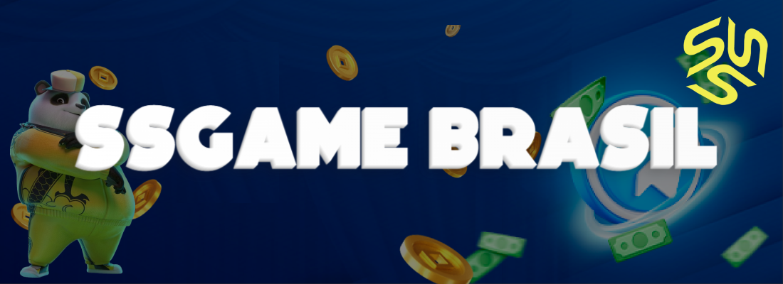 Mascote oficial da SSGAME com fundo azul e texto SSGAME LOGIN em destaque