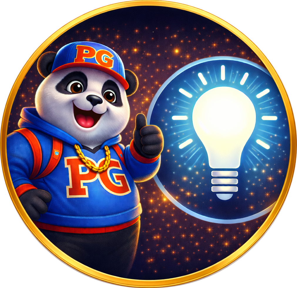 Mascote da SSSGAME com brasão de lâmpada representando dicas e estratégias