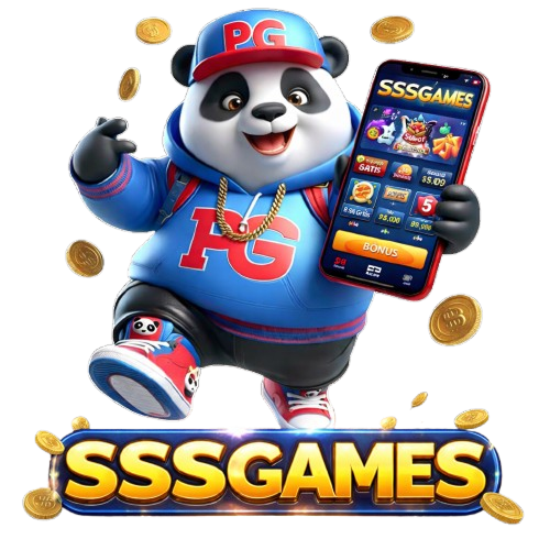 Mascote da SSSGAME com destaque para a marca SSSGAMES no cassino online